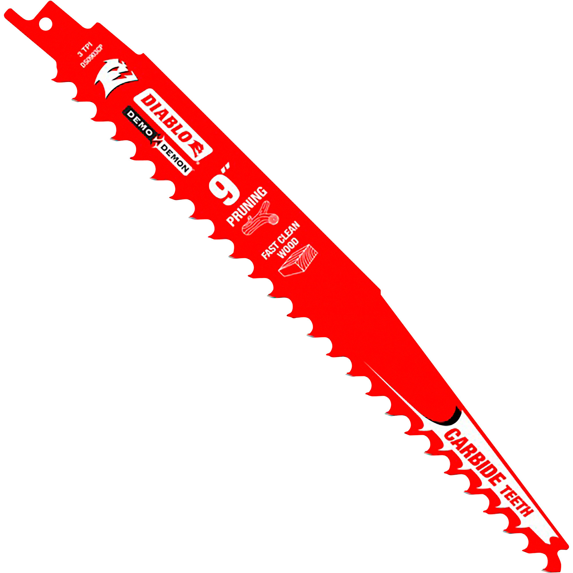 Diablo Demo Demon Carbide Pruning and Fast Clean Wood Reciprocating Saw Blades, 3-Pk., 9in., 3 TPI, Model# DS0903CP3